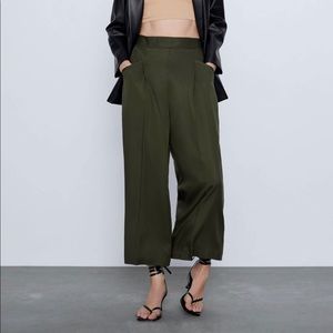 Zara Khaki Green Culottes